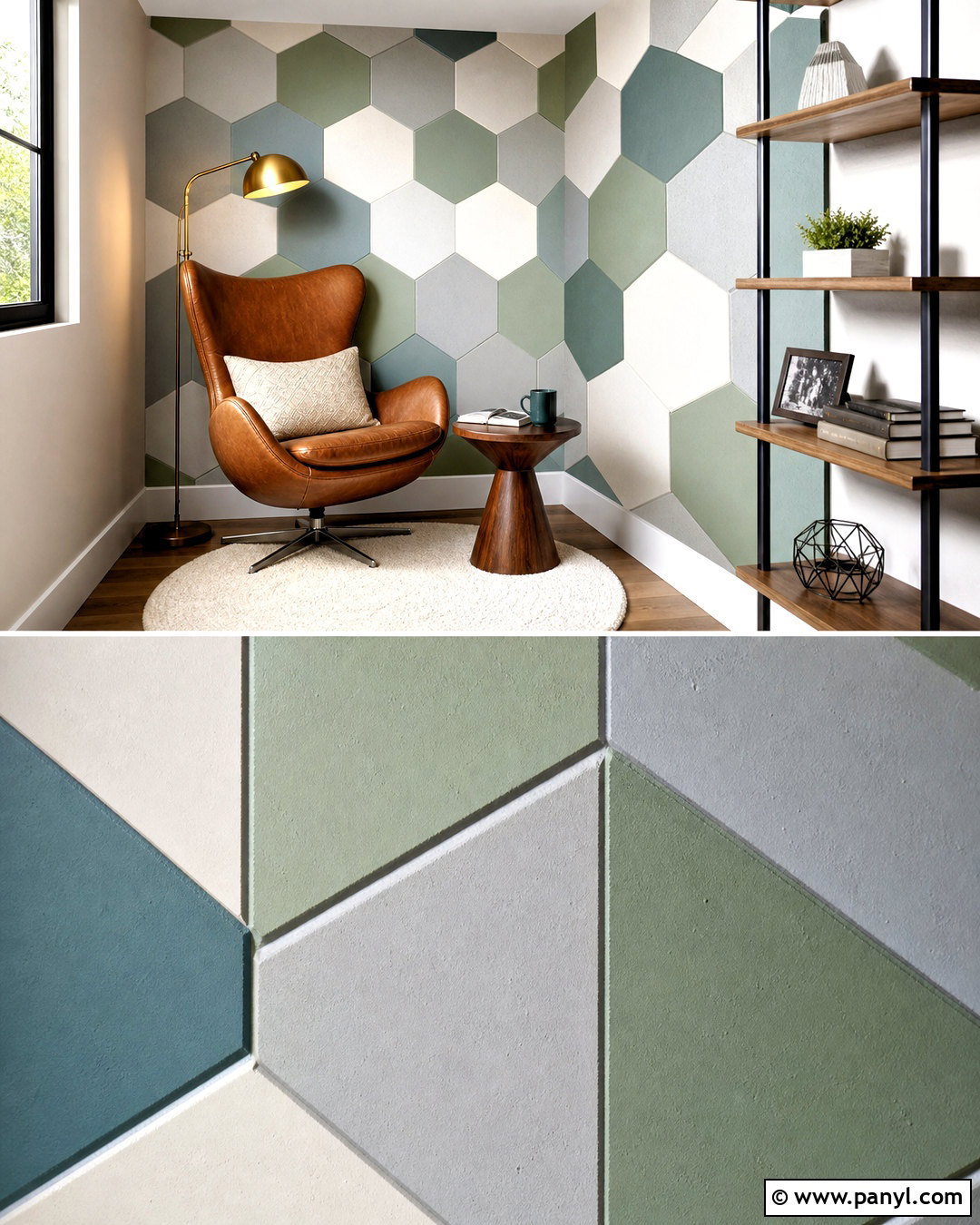 Geometric Hexagon Wall - 20 geometric wall design ideas