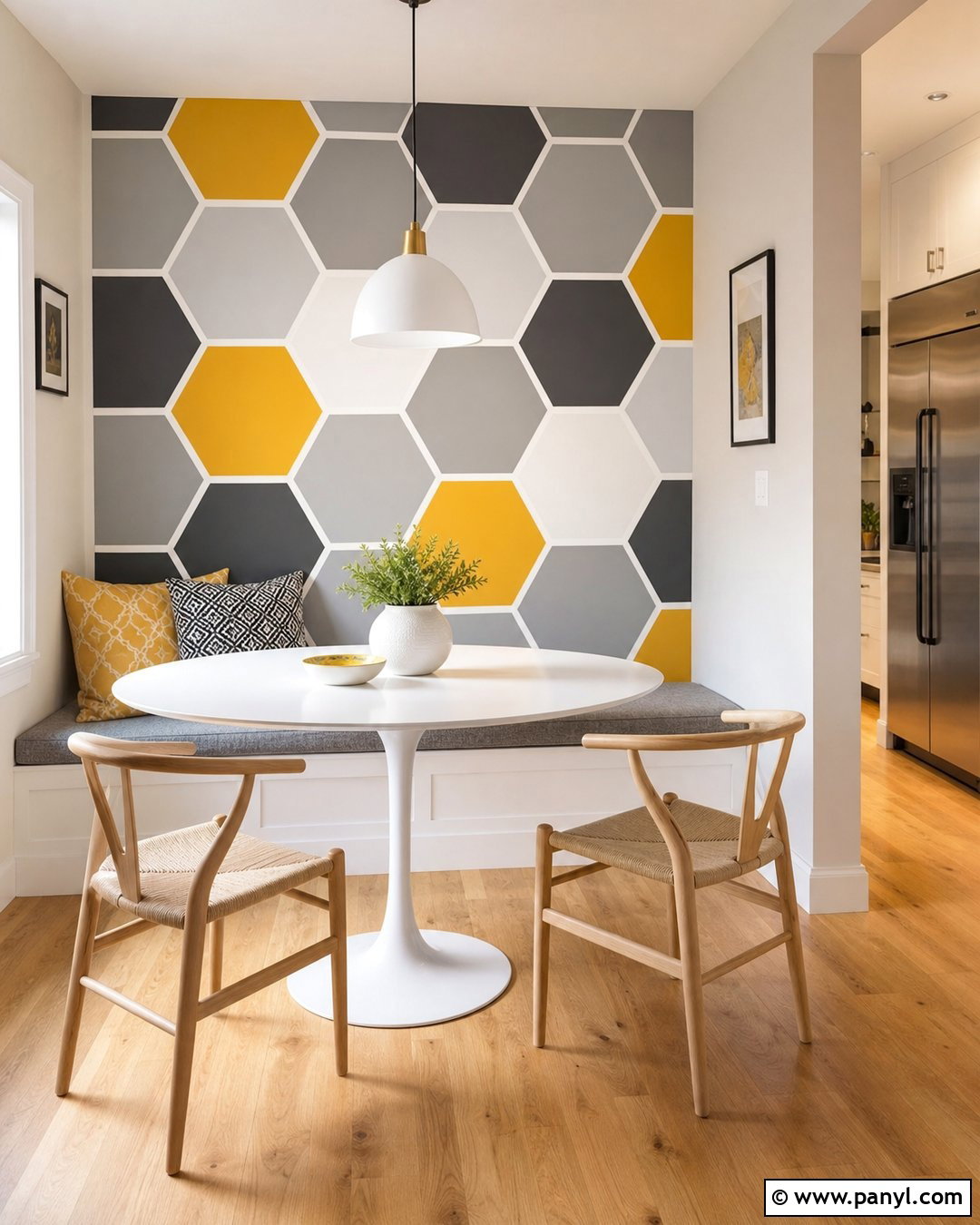 Geometric Honeycomb Wall Paint - 35 Geometry Wall Paint Ideas