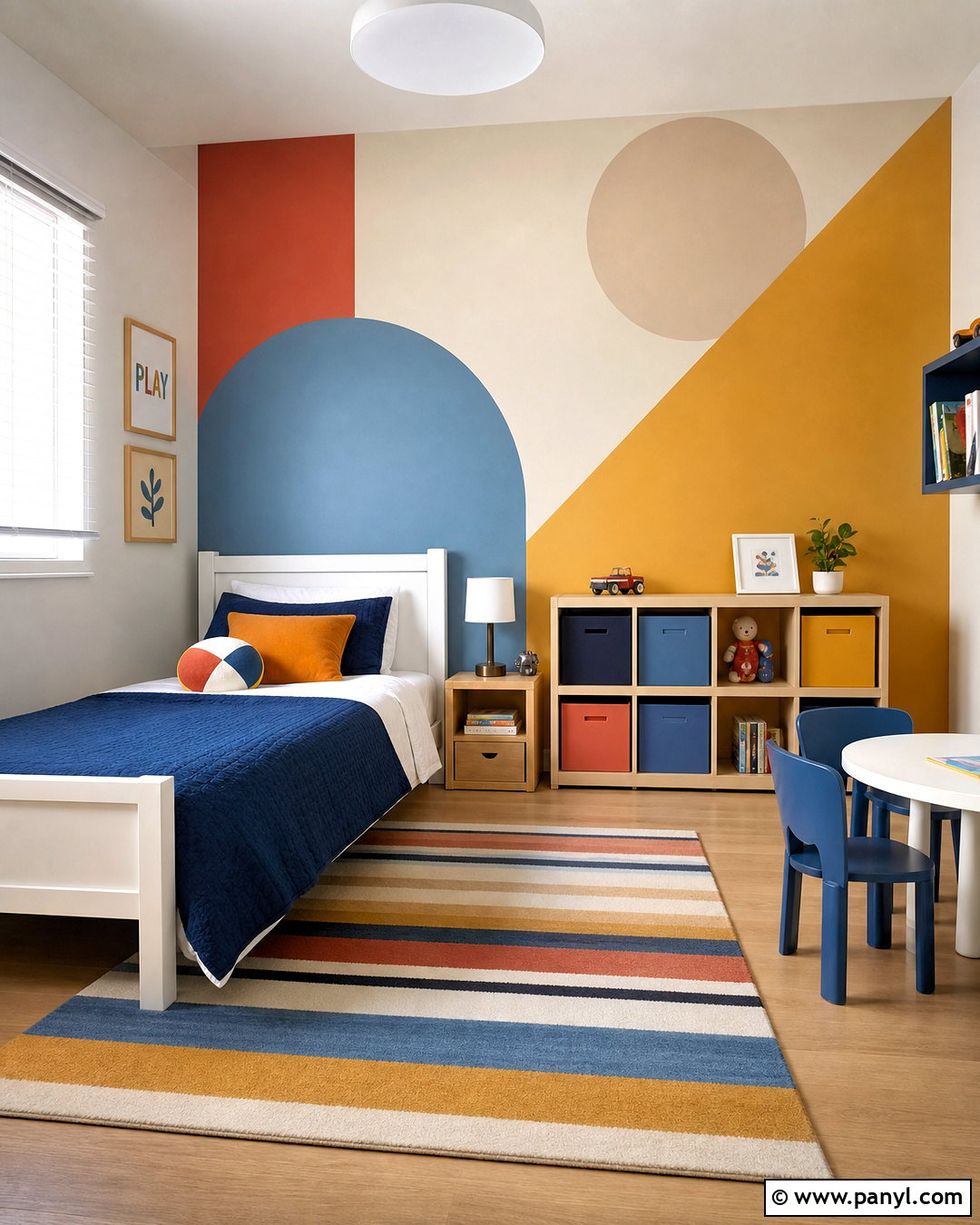 Geometric Kids Room Accent Wall - 20 accent wall kids room ideas