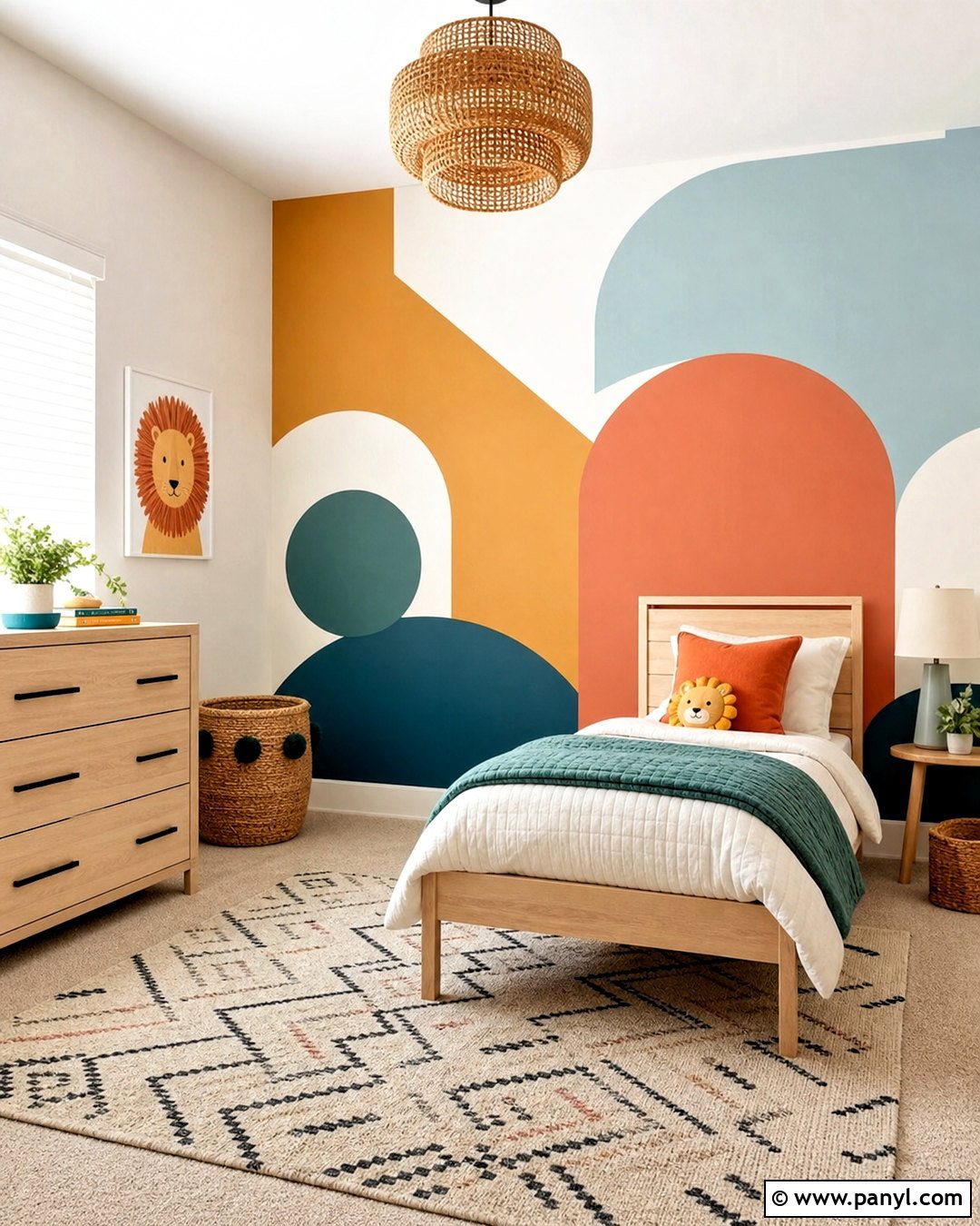 Geometric Kids Room Accent Wall - 20 accent wall paint ideas