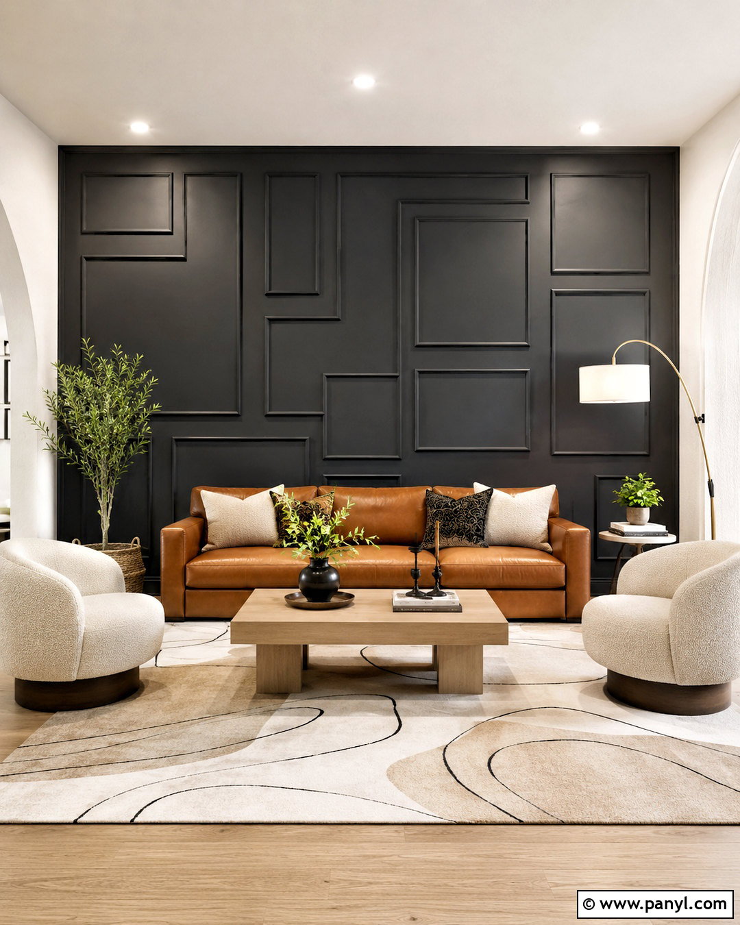 Geometric Living Room Trim Wall - 20 living room trim ideas
