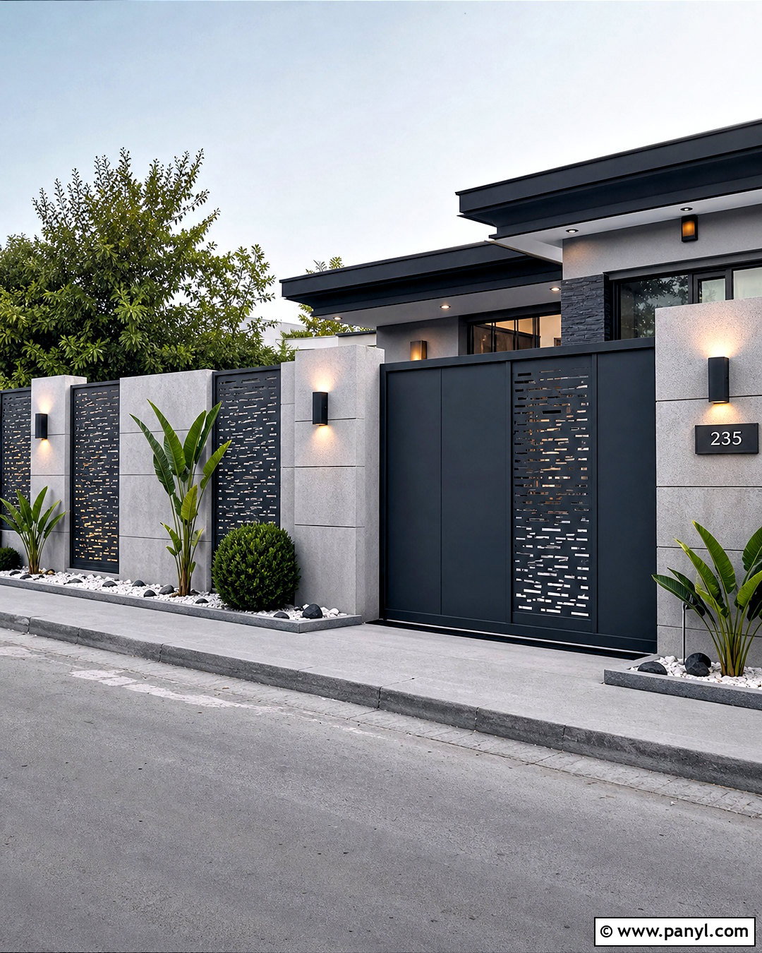 Geometric Metal Compound Wall - 20 simple compound wall design ideas