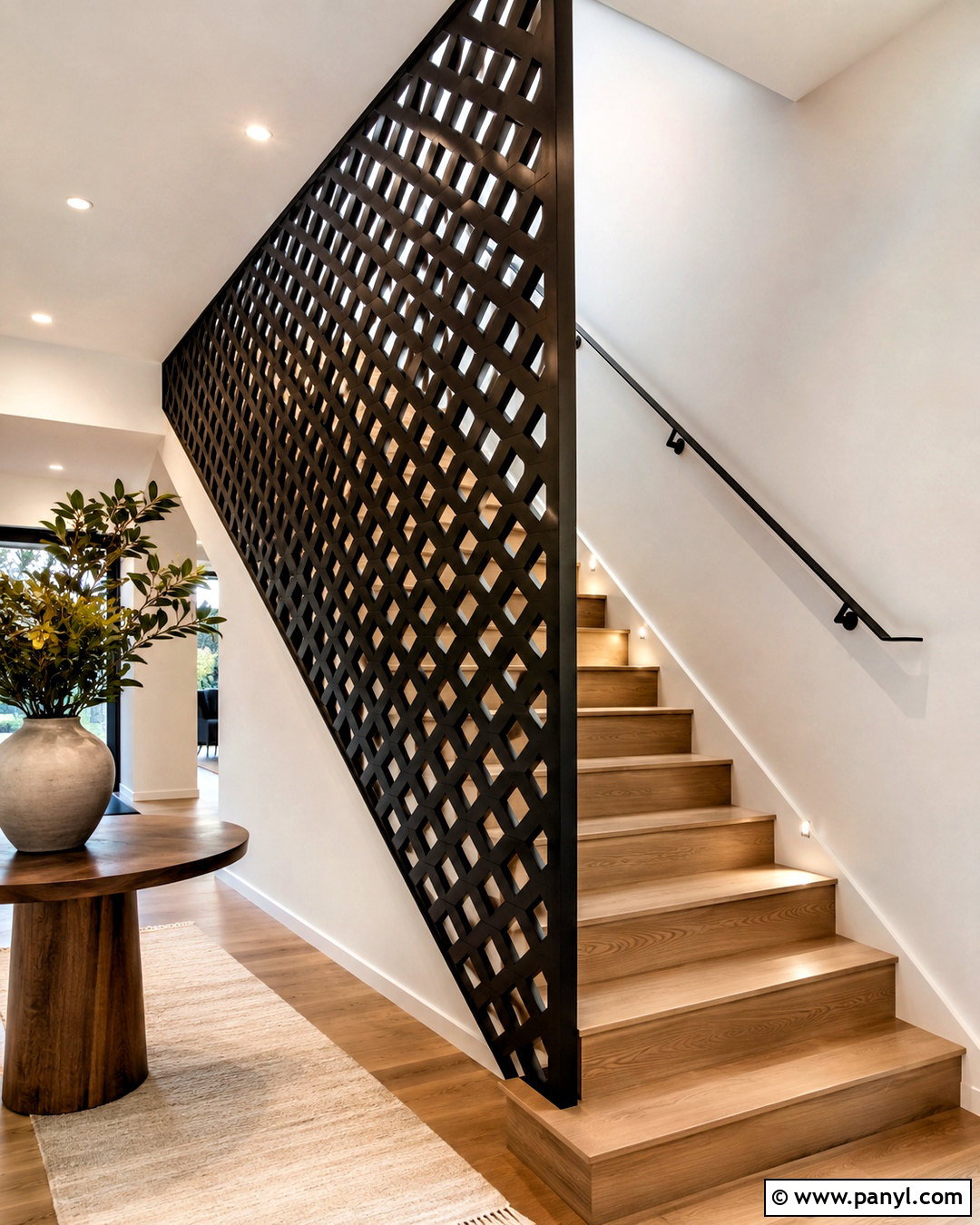 Geometric Metal Wall Panel Staircase - 20 metal wall panel ideas