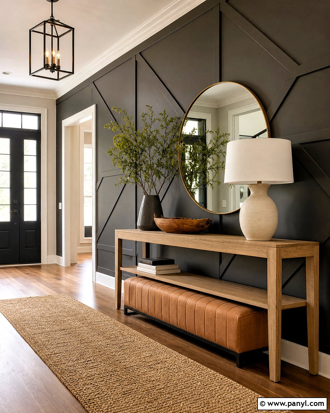 Geometric Molding Entryway Accent Wall - 20 room accent wall ideas