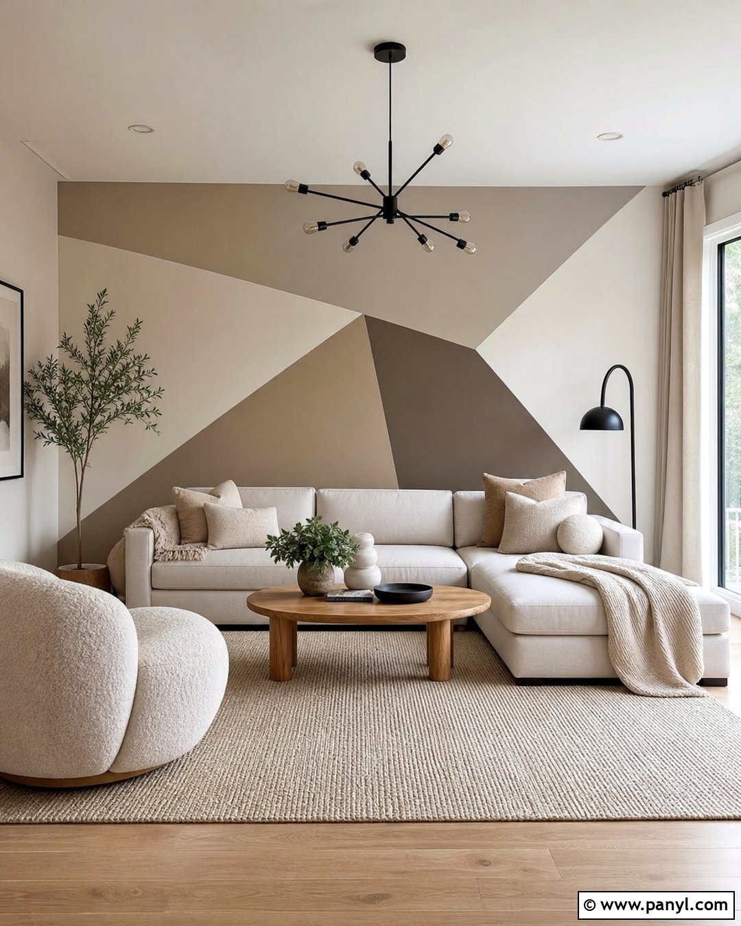 Geometric Neutral Wall Paint - 35 Geometry Wall Paint Ideas