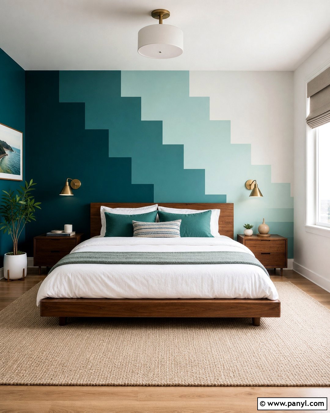 Geometric Ombre Wall Paint - 35 Geometry Wall Paint Ideas