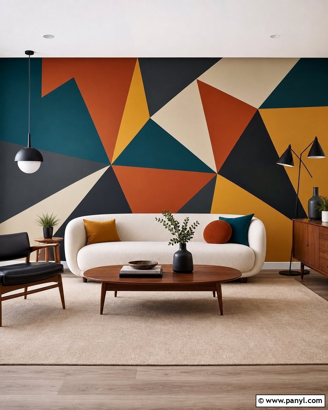 Geometric Paint Chip Wall - 30 Paint Chip Wall Ideas