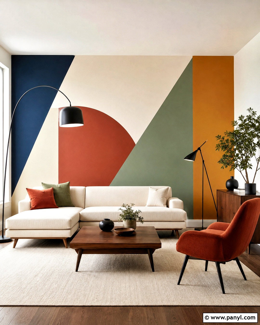 Geometric Paint Swatch Wall - 20 paint swatches wall ideas