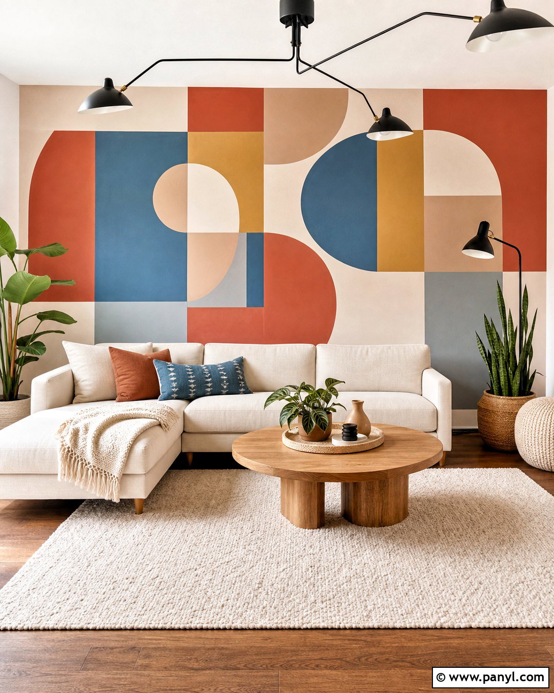 Geometric Painted Feature Wall - 20 painted feature wall ideas