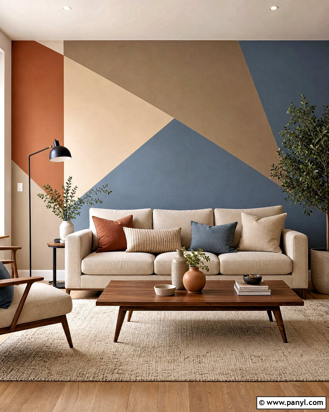 Geometric Painted Wall - 20 painted wall design ideas