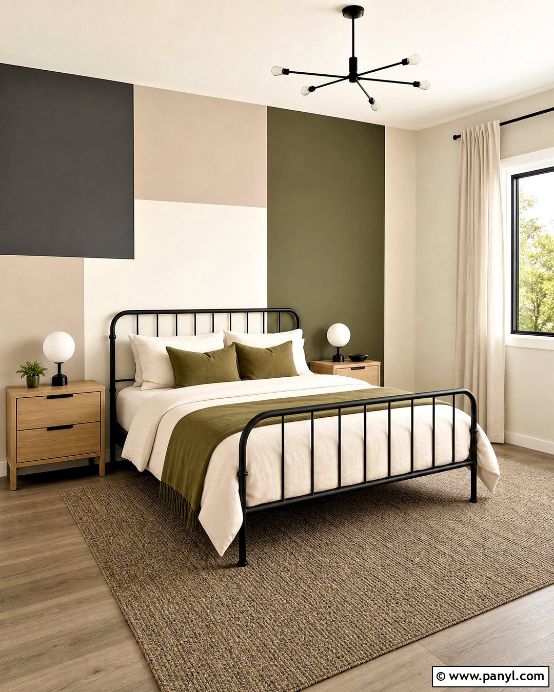 Geometric Panel Bedroom Wall Pattern - 20 wall paint patterns bedroom ideas