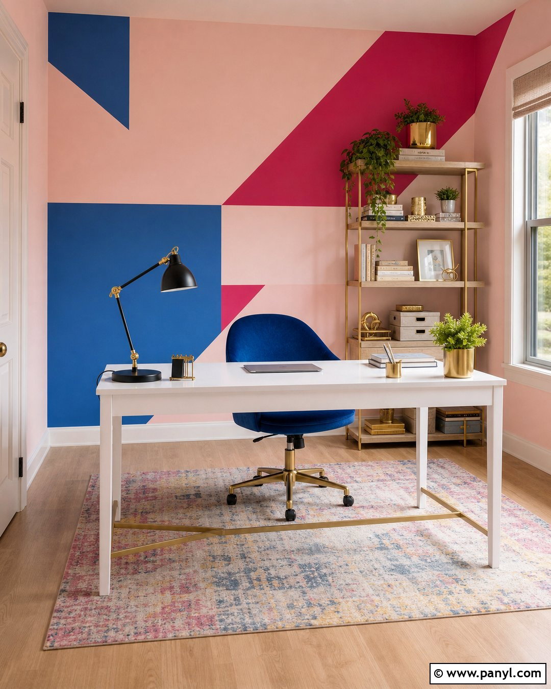 Geometric Pink Blue Fuchsia Wall - 20 pink blue fuchsia wall ideas