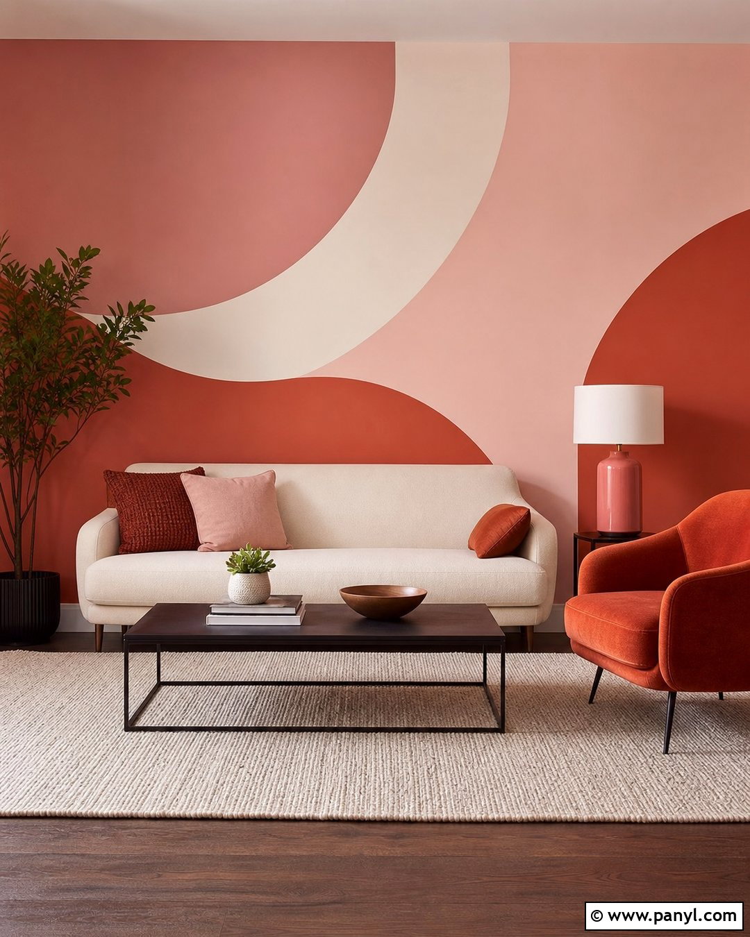 Geometric Pink Painted Wall - 35 Pink Painted Walls
