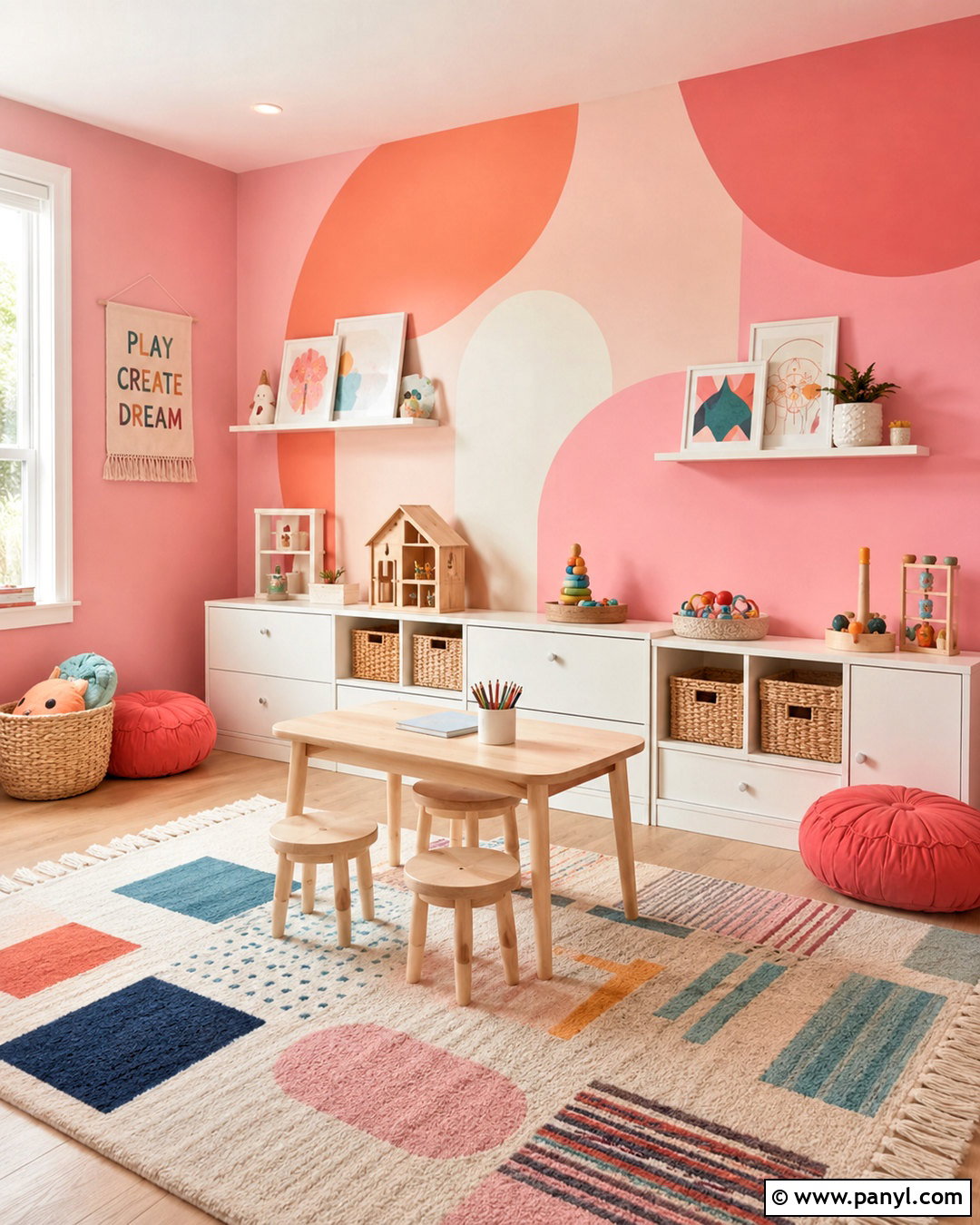 Geometric Pink Playroom Walls - 20 pink room walls