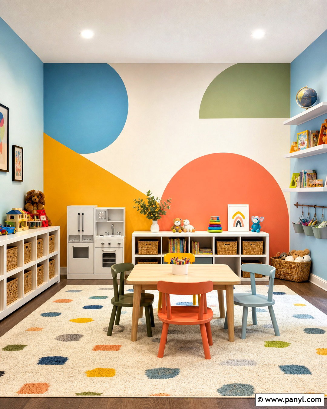 Geometric Playroom Wall - 20 wall paint inspo ideas