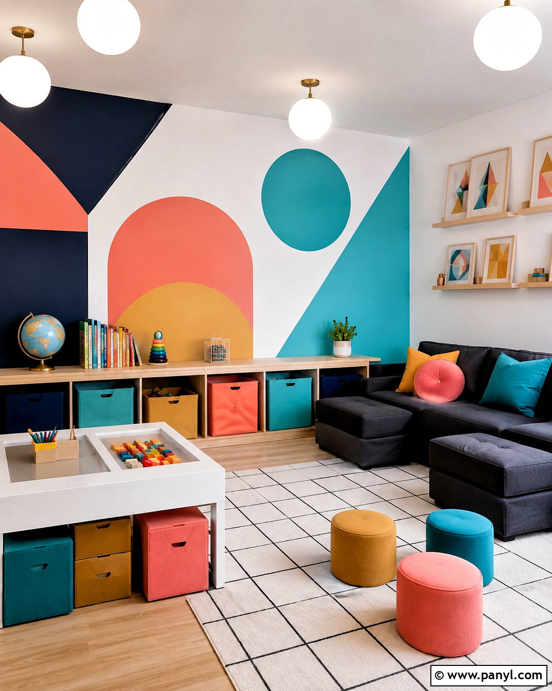 Geometric Playroom - 20 colorful playroom ideas