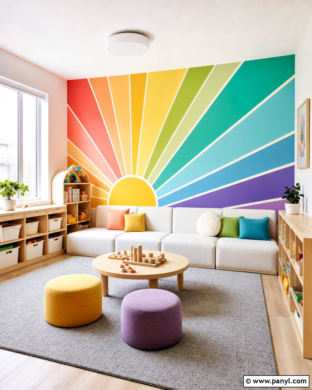 20 Rainbow Wall Mural Ideas for Bright and Playful Kids’ Rooms