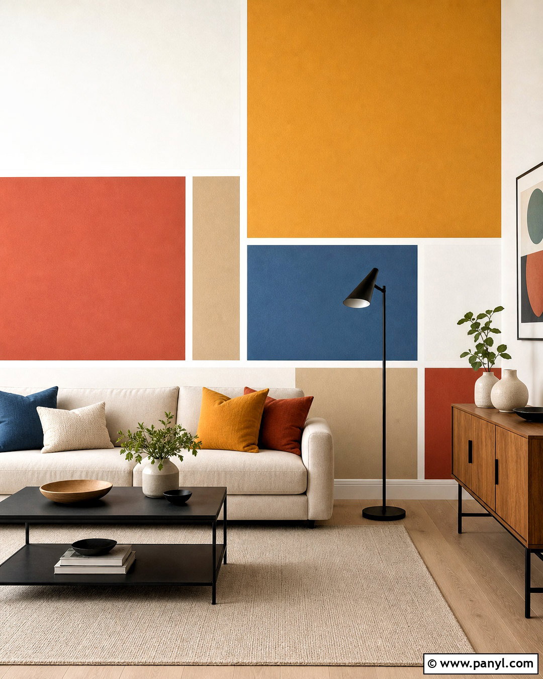 Geometric Sponge Wall - 20 sponge wall diy ideas