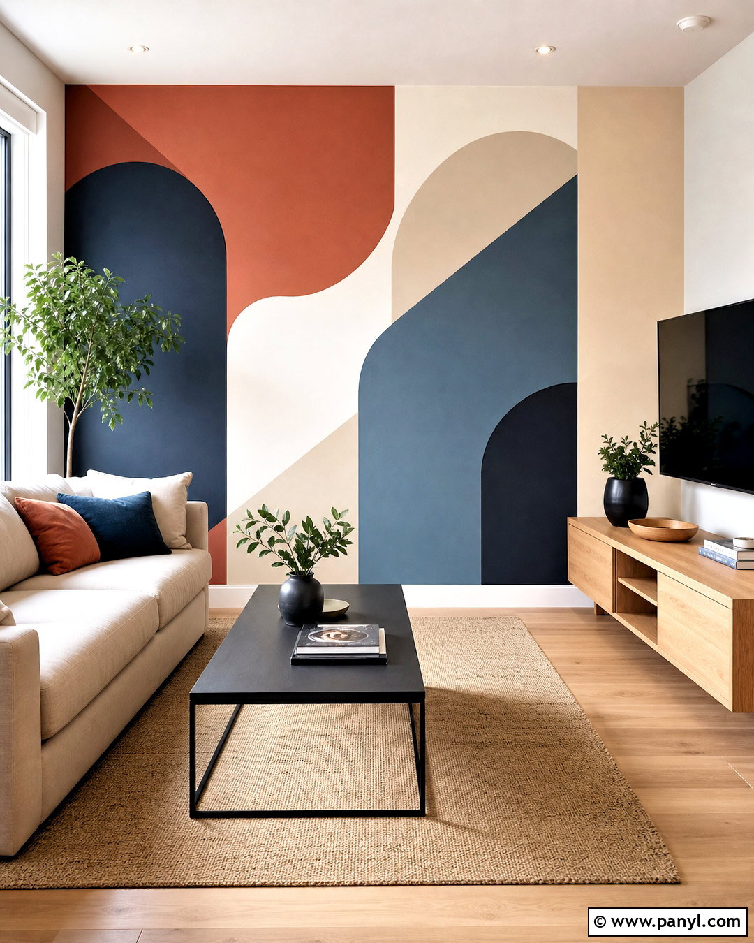 Geometric Spray Paint Wall - 20 spray paint wall ideas