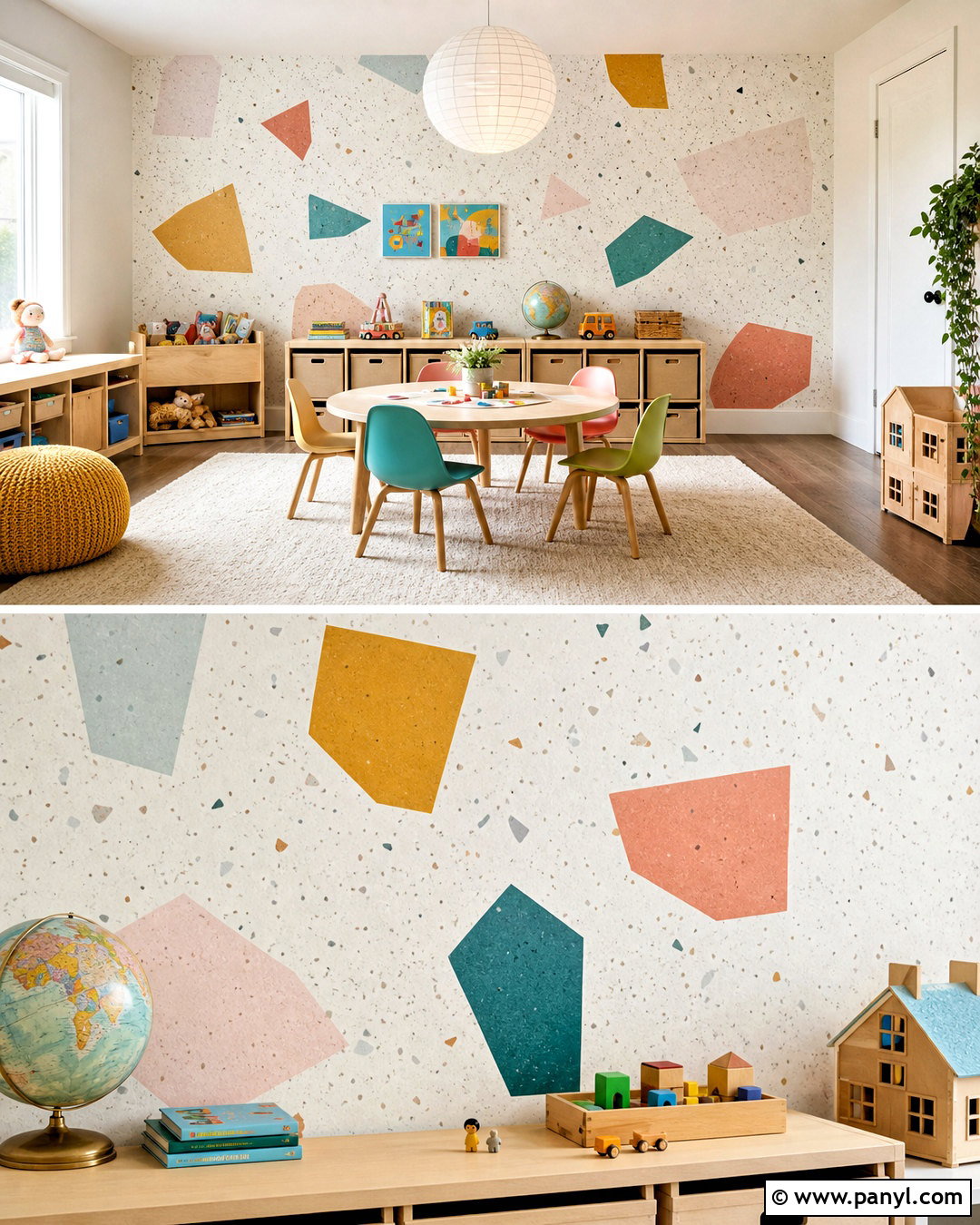 Geometric Terrazzo Wall Mural - 20 geometric wall design ideas