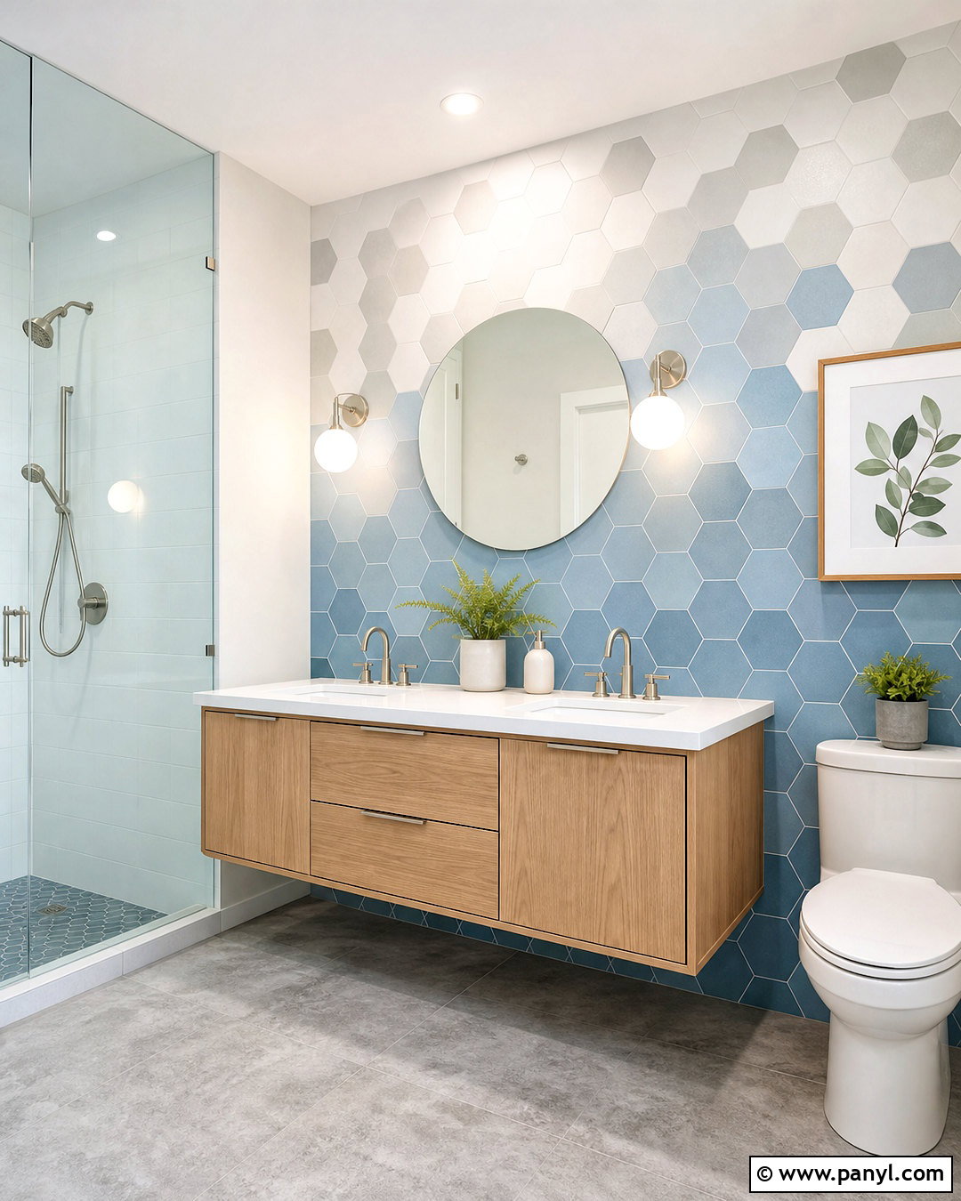 Geometric Tile Bathroom Wall - 20 geometric feature wall ideas