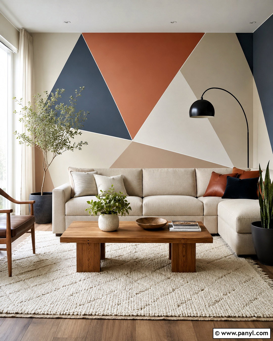 Geometric Triangle Pattern Wall Painting - 20 pattern wall painting ideas