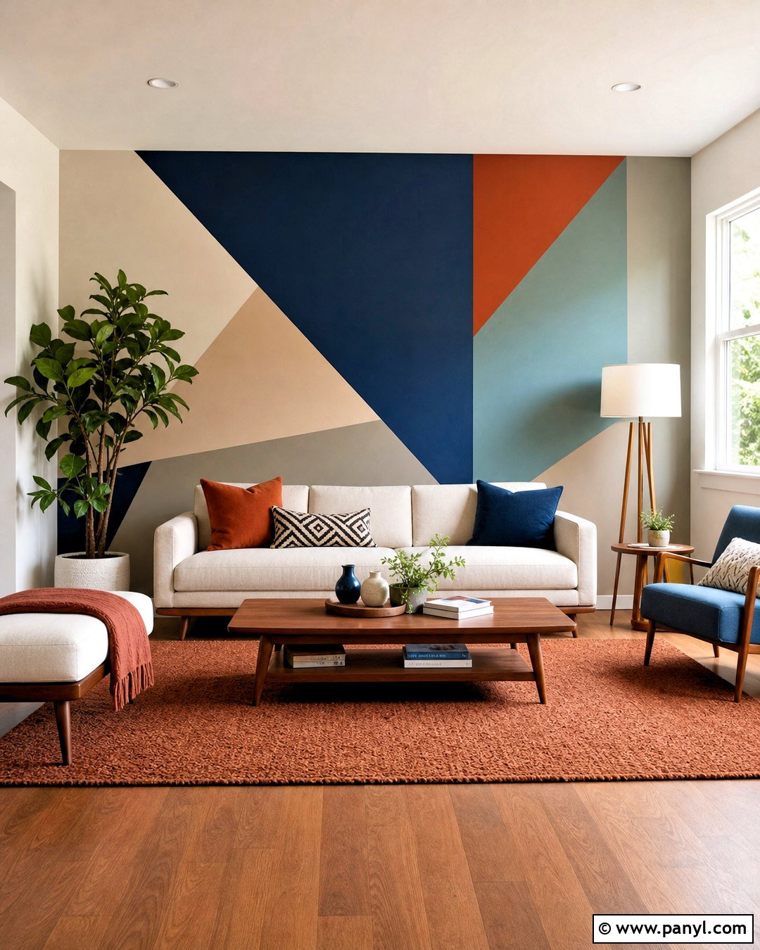 Geometric Triangle Wall Painting - 20 wall painting patterns ideas