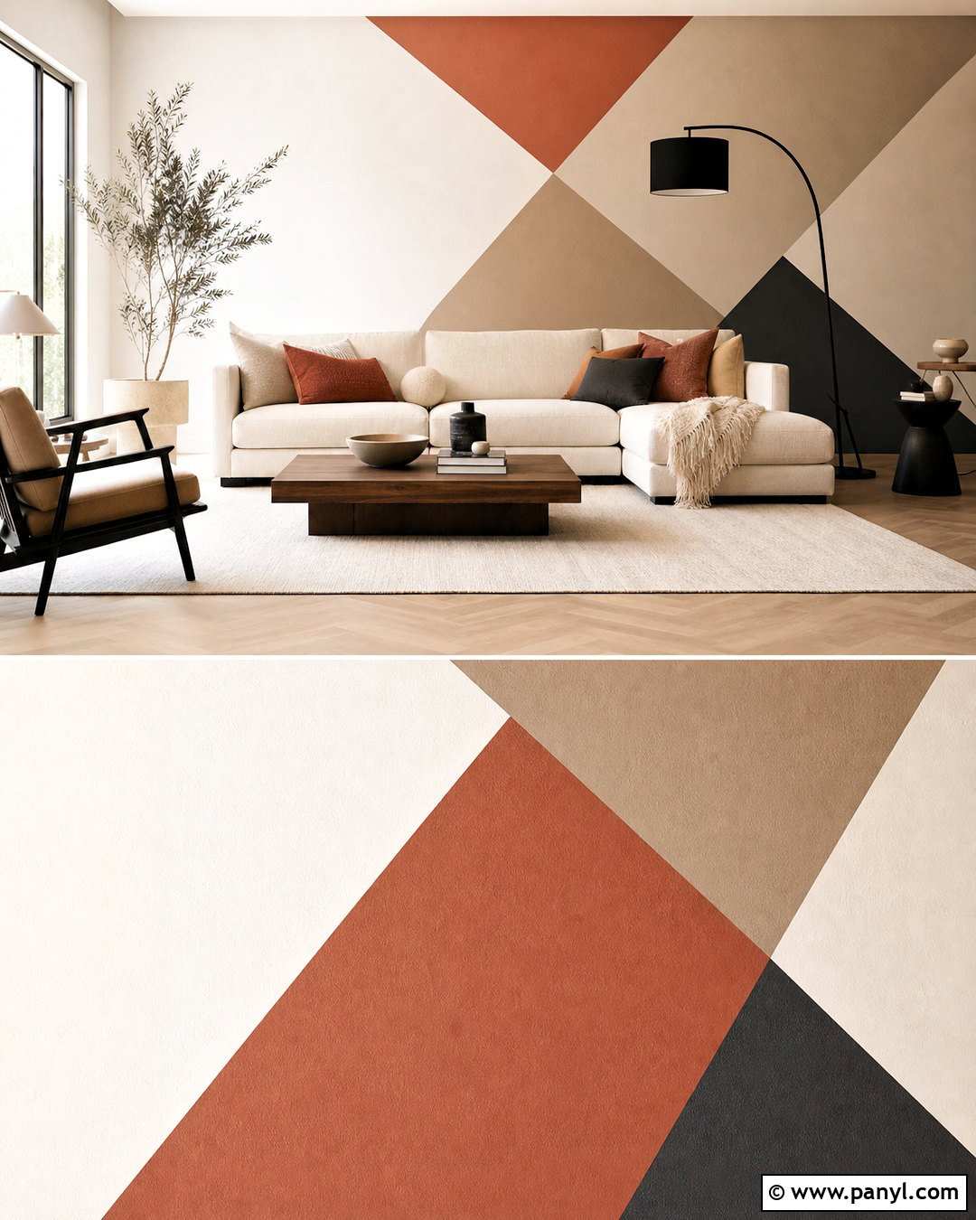 Geometric Triangle Wall - 20 geometric wall design ideas