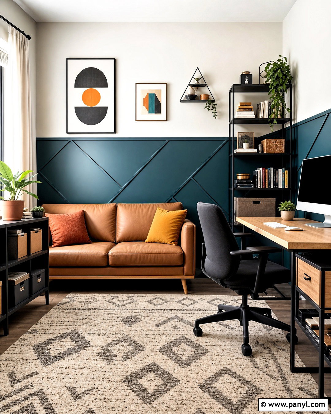 Geometric Trim Half Wall - 20 half wall accent ideas