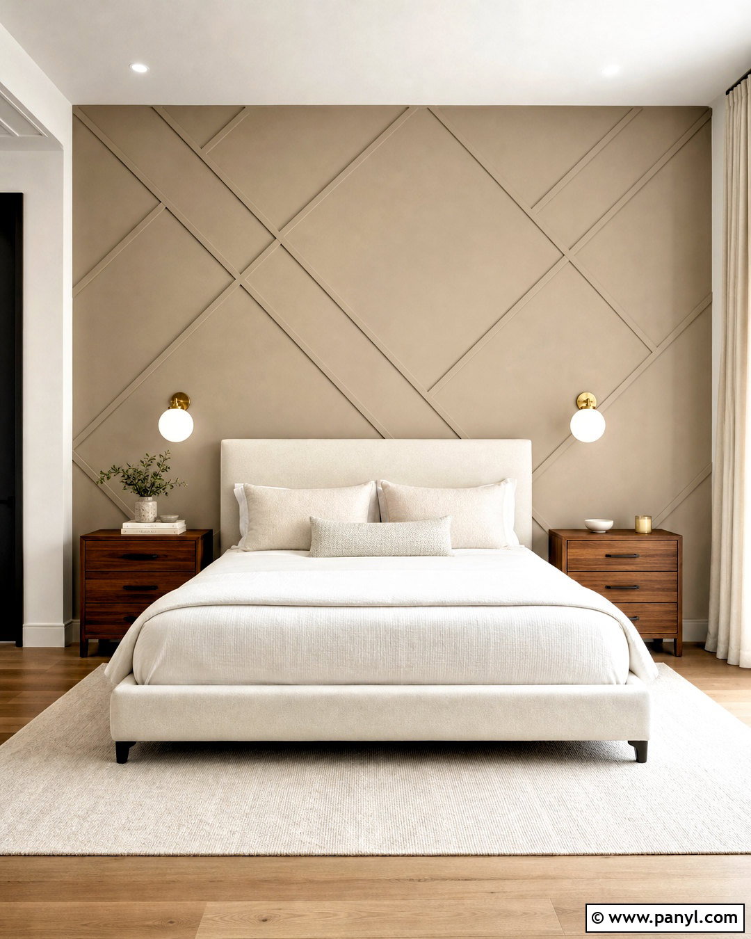 Geometric Trim Neutral Accent Wall - 20 neutral accent wall ideas