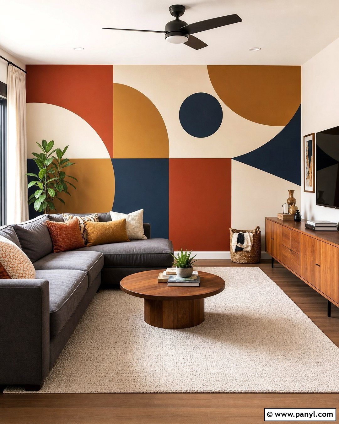 Geometric Wall Paint Mural - 35 decorative wall paint ideas