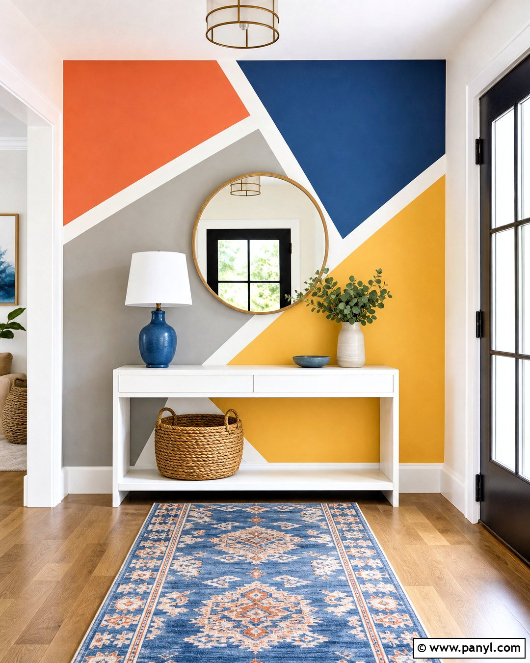 Geometric Wall With Negative Space - 20 wall geometric painting ideas