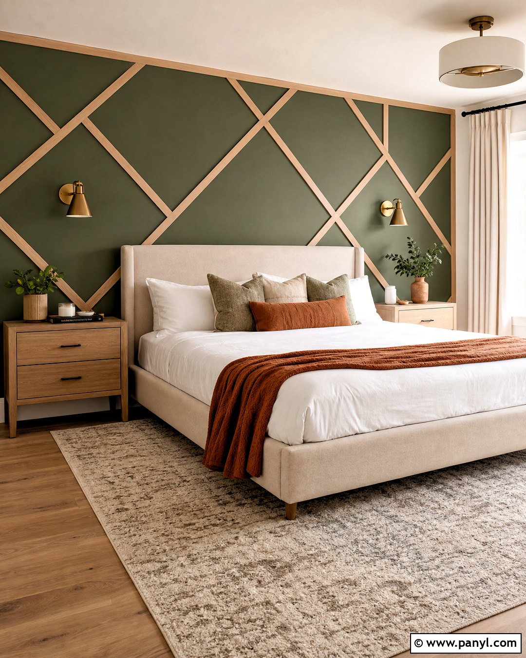 Geometric Wood Trim Accent Wall - 20 wood accent wall ideas