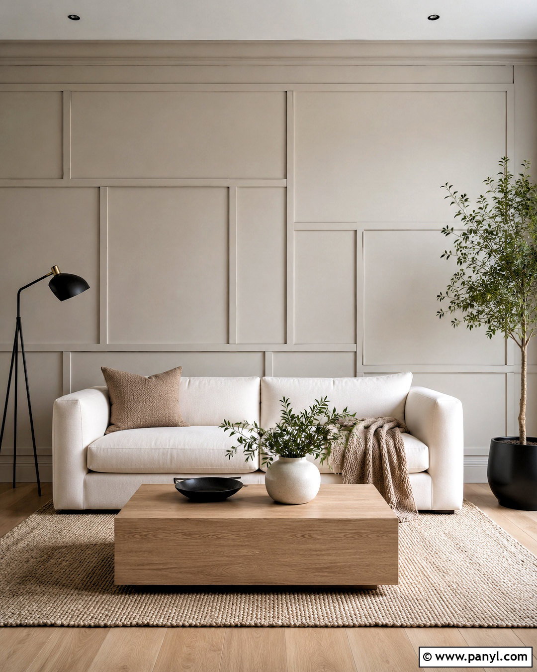Geometric Wood Trim Wall - 20 minimalist wall design ideas