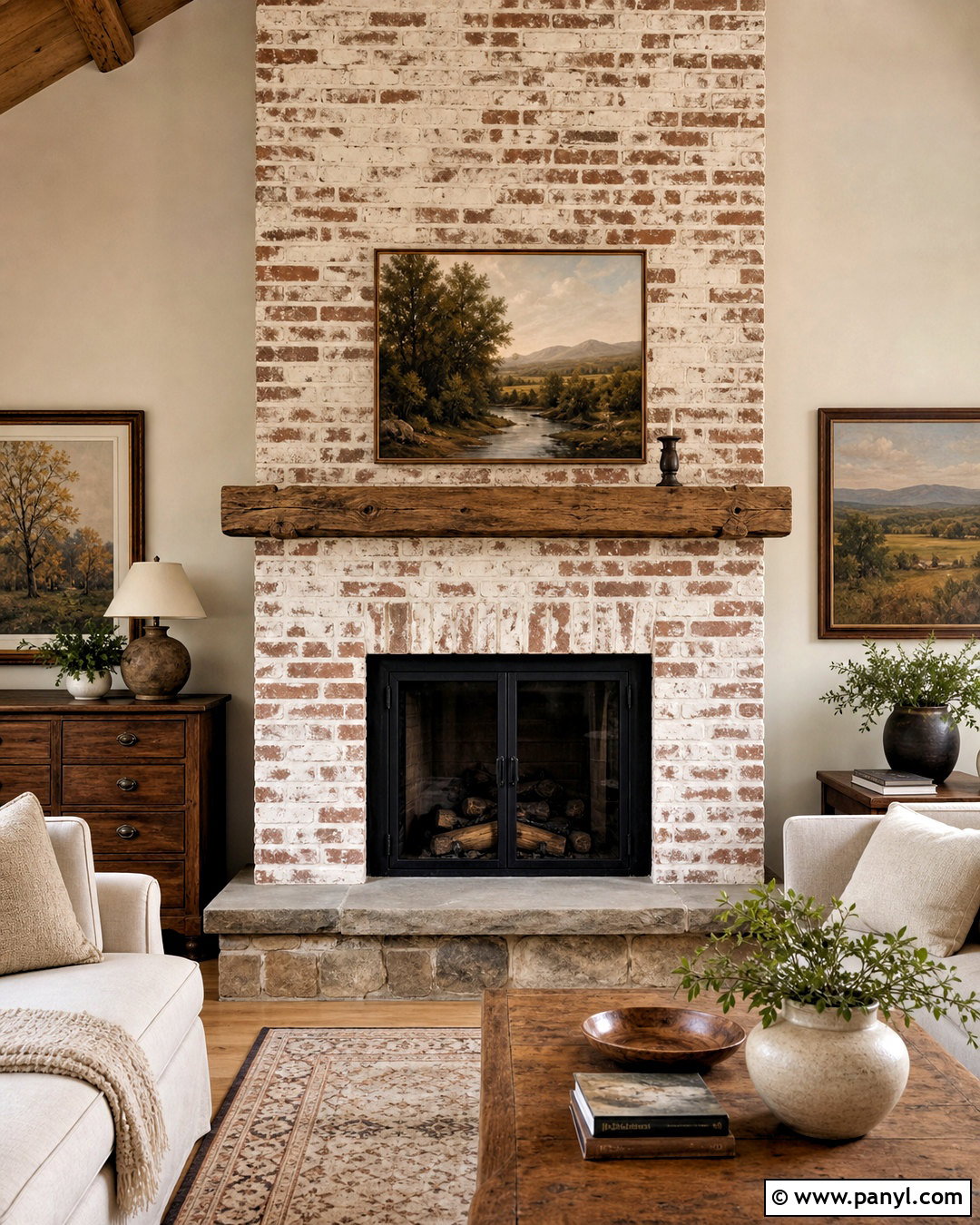 German Schmear Brick Fireplace - 20 updating fireplace brick ideas