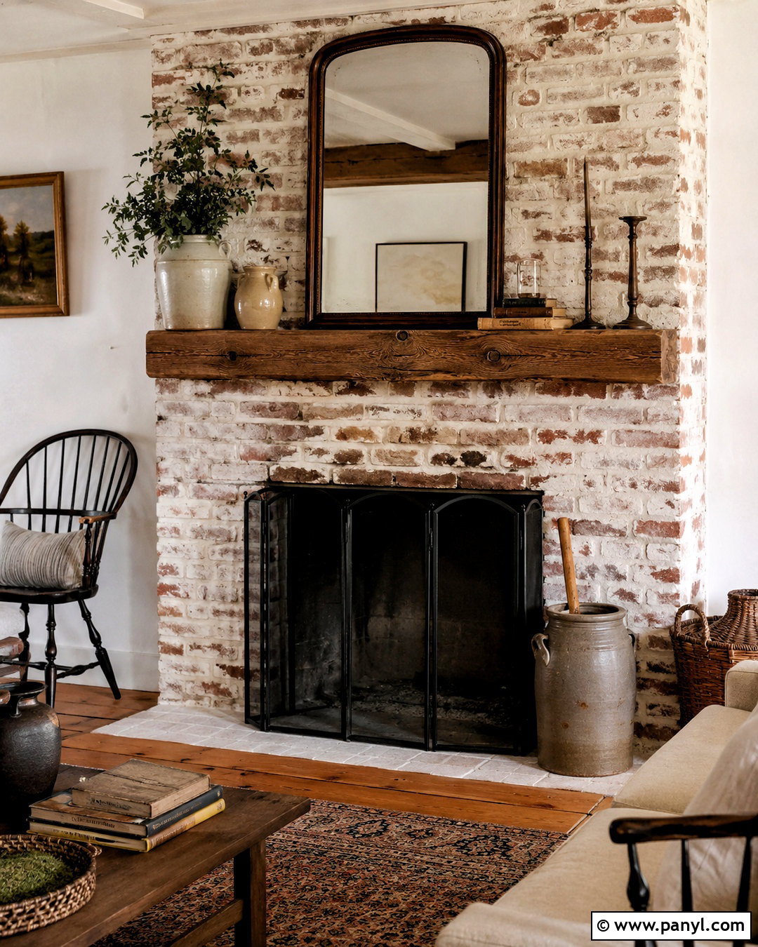 German Schmear Brick Fireplace - 20 painted brick fireplace makeover ideas