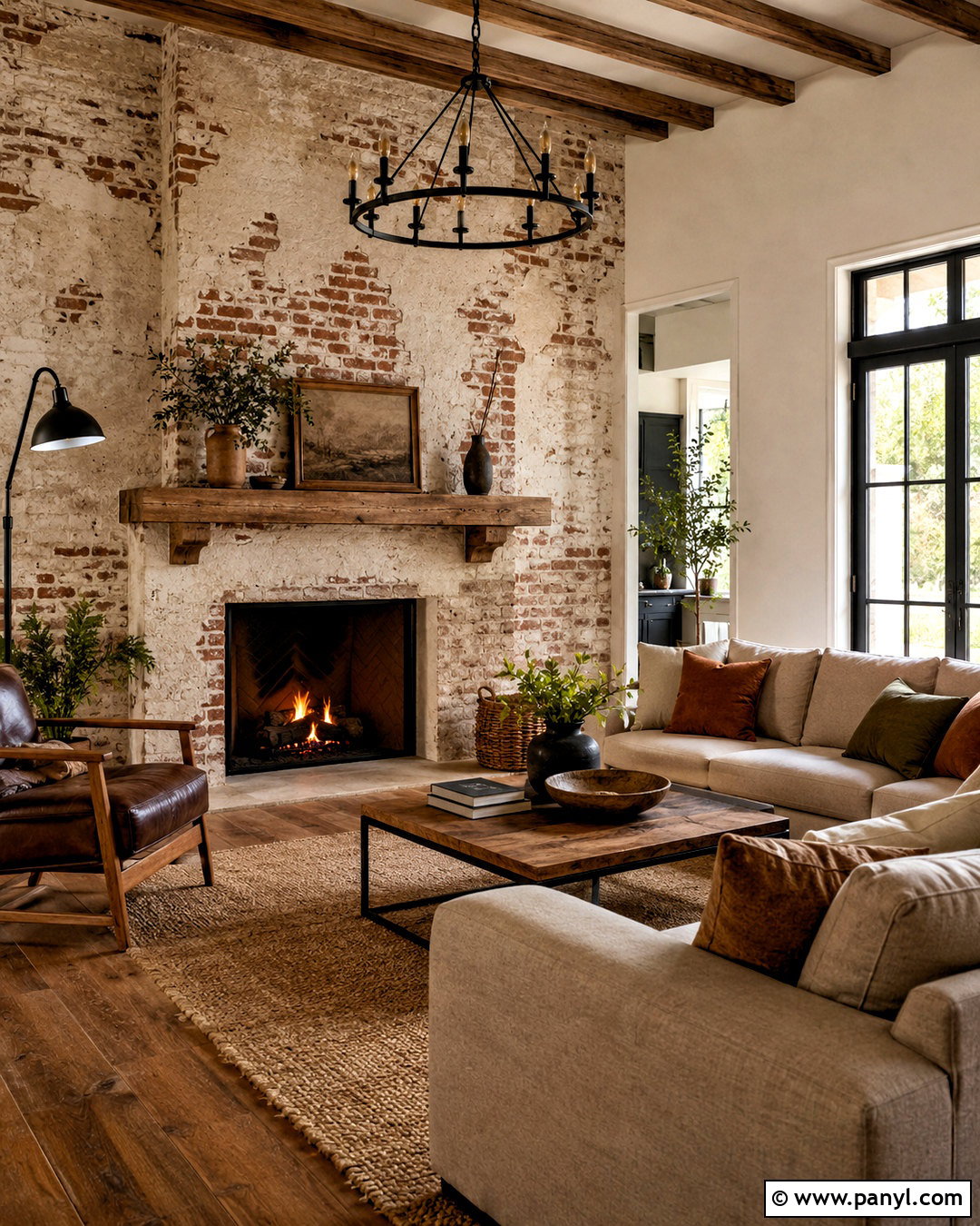 German Smear Brick Family Room Wall - 20 brick wall before and after painting ideas