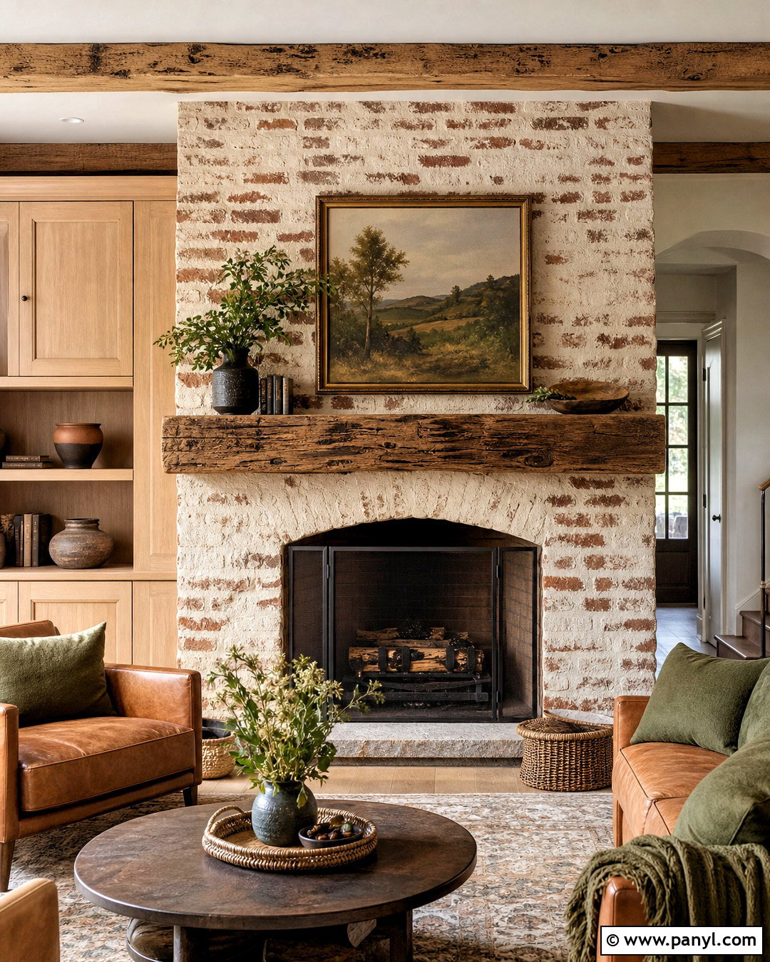 German Smear Brick Fireplace - 20 full wall brick fireplace makeover ideas