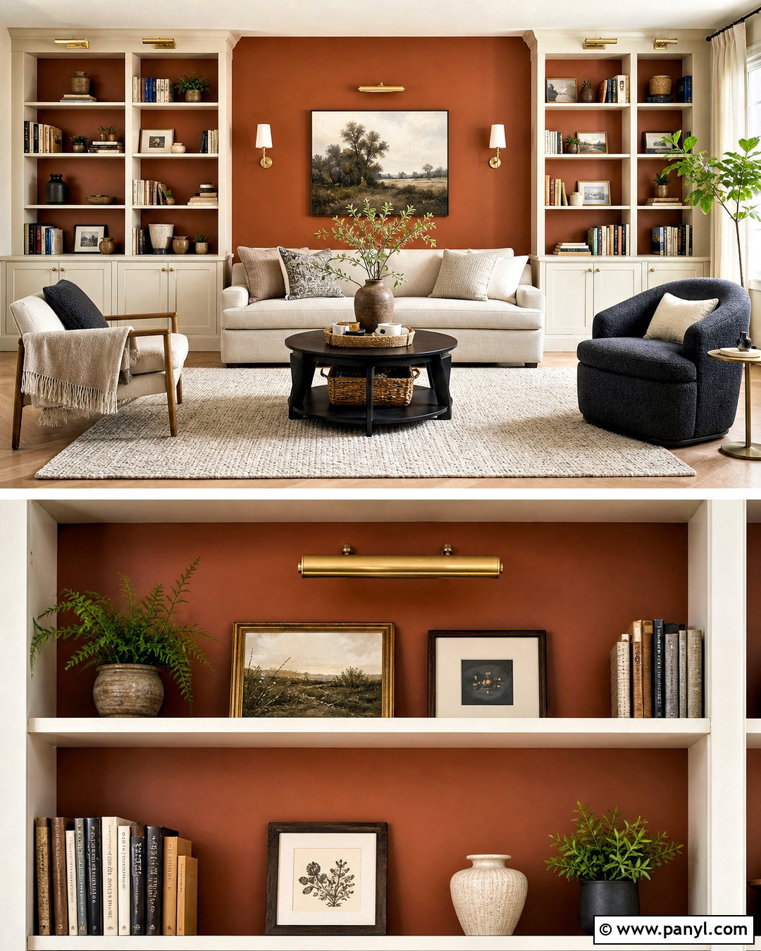 Ginger Background With Built-In Shelves - 20 ginger background ideas