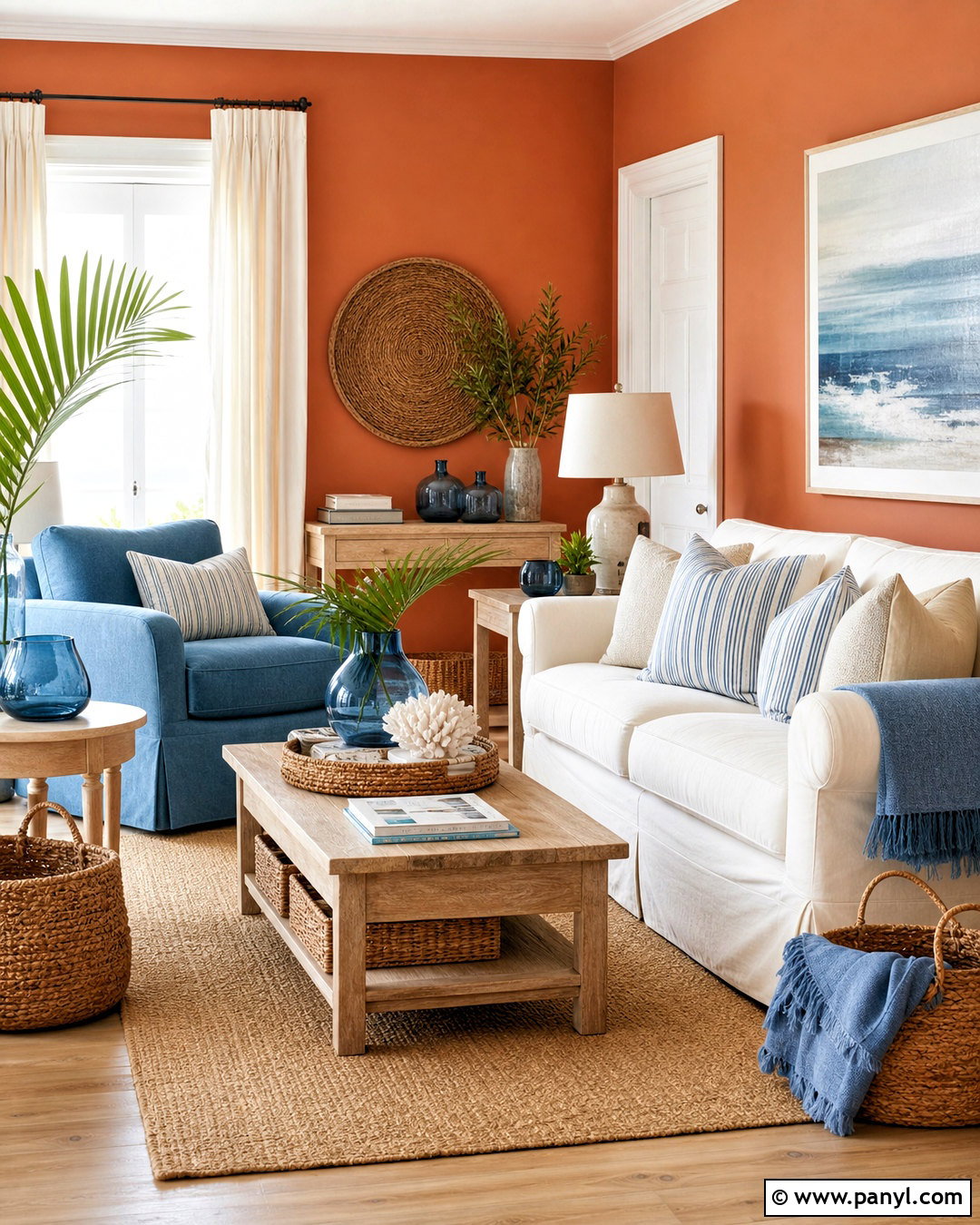 Ginger Background With Coastal Blue - 20 ginger background ideas