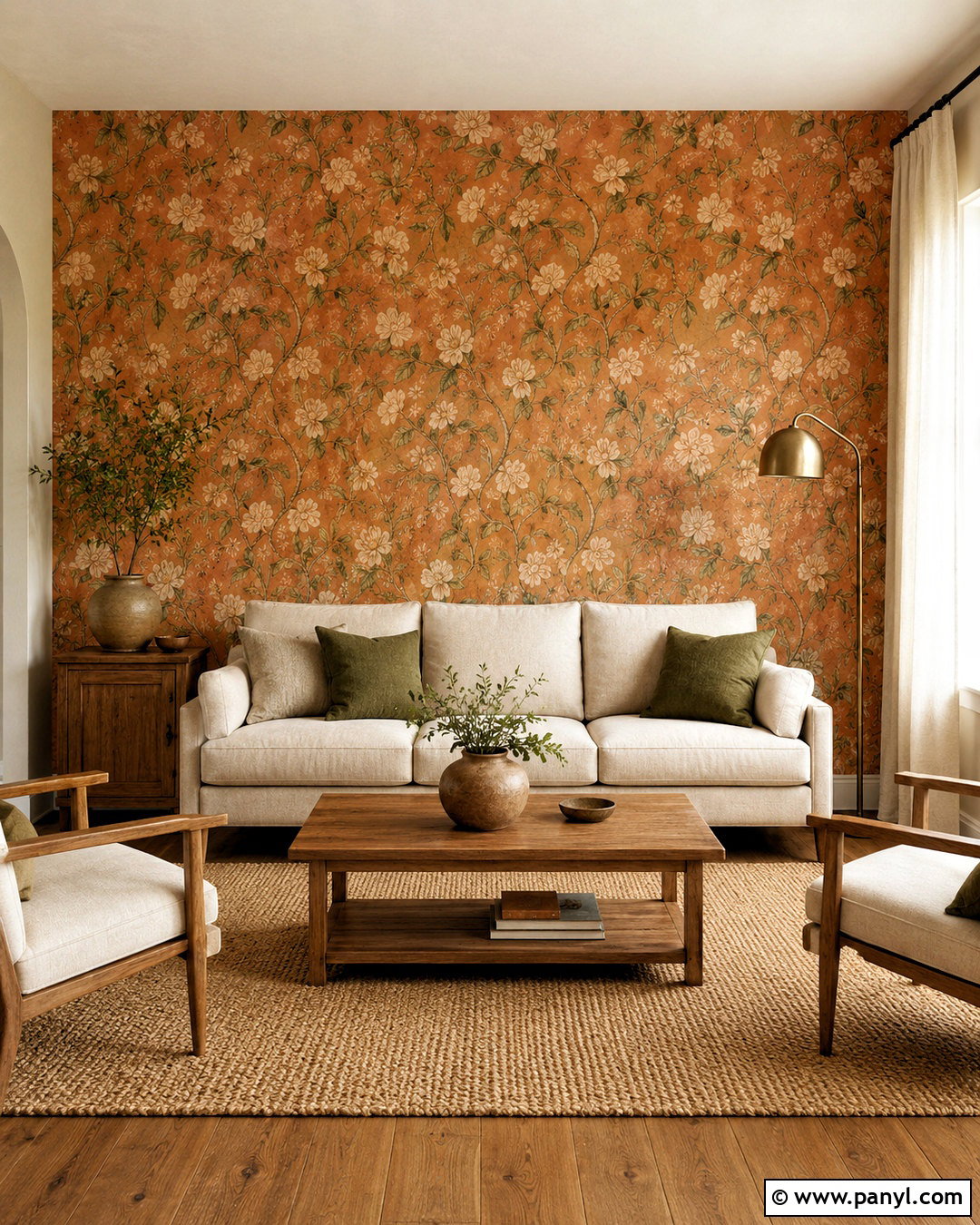 Ginger Floral Wallpaper Living Room - 40 Ginger Wallpaper Ideas