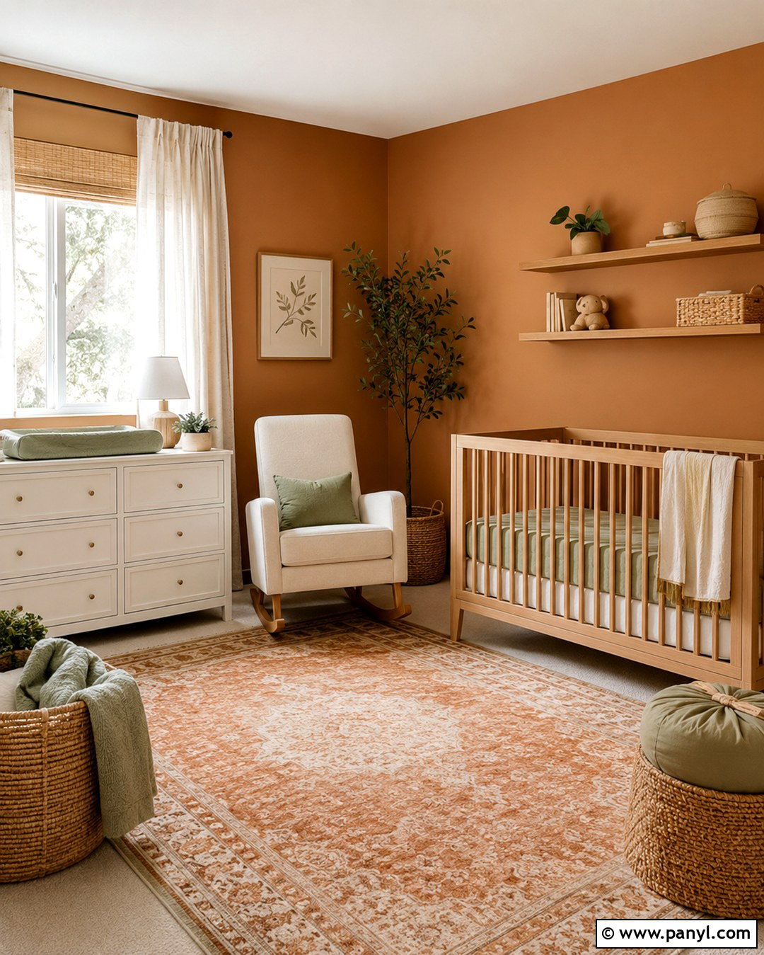 Ginger Nursery With Natural Textures - 20 Ginger Wall Ideas