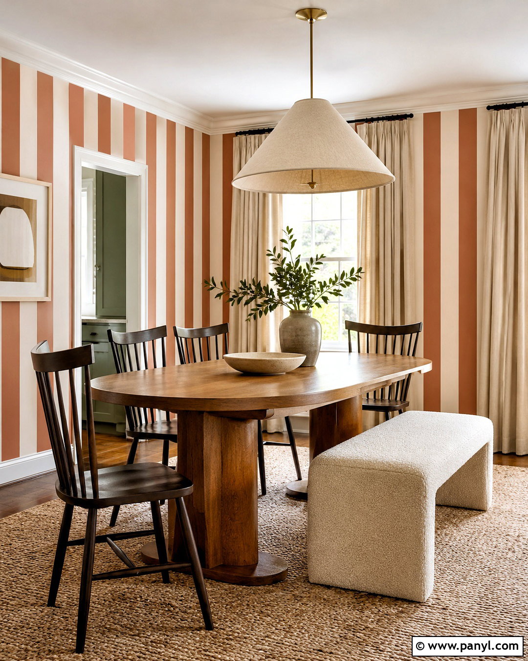 Ginger Stripe Wallpaper Dining Room - 40 Ginger Wallpaper Ideas