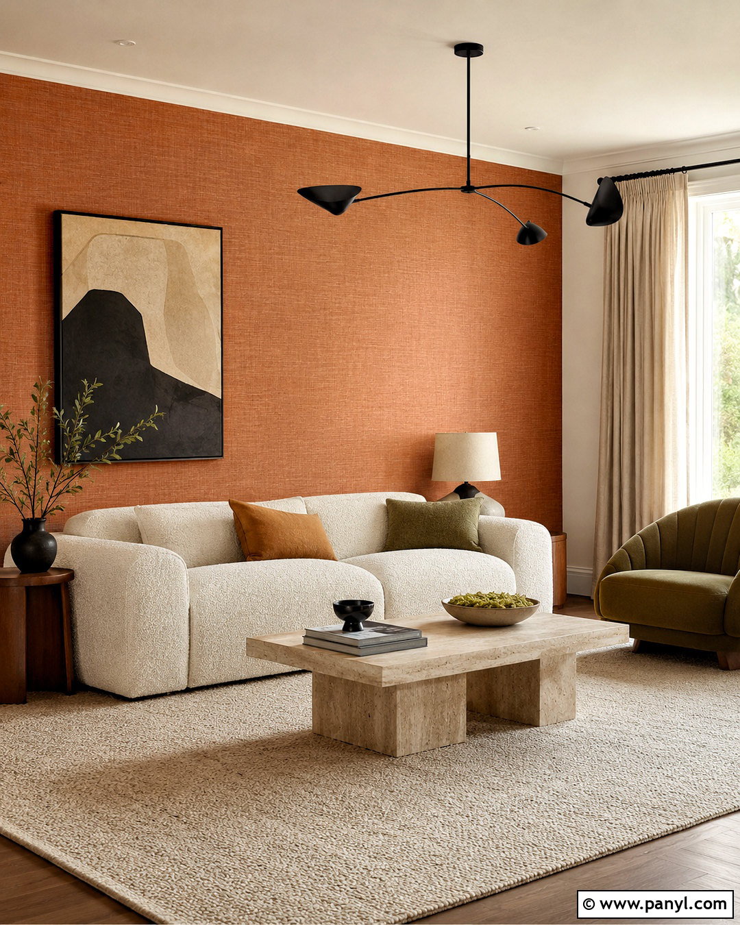Ginger Textured Wallpaper Living Room - 40 Ginger Wallpaper Ideas