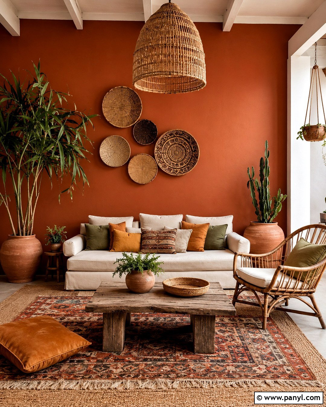 Ginger Wall With Boho Decor - 20 Ginger Wall Ideas
