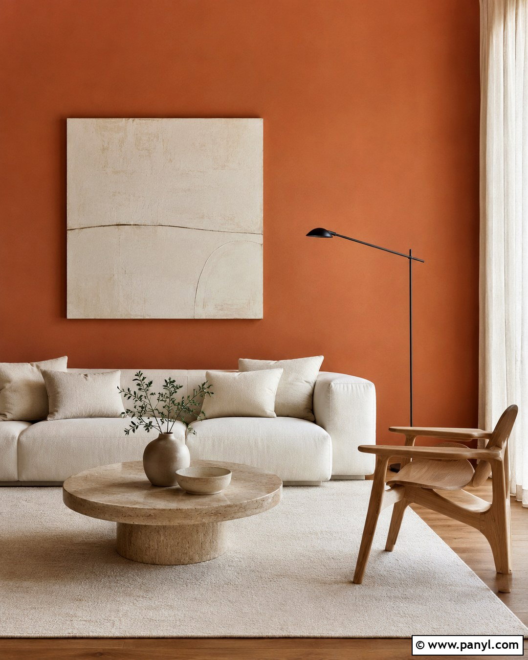 Ginger Wall With Modern Minimalist Decor - 20 Ginger Wall Ideas