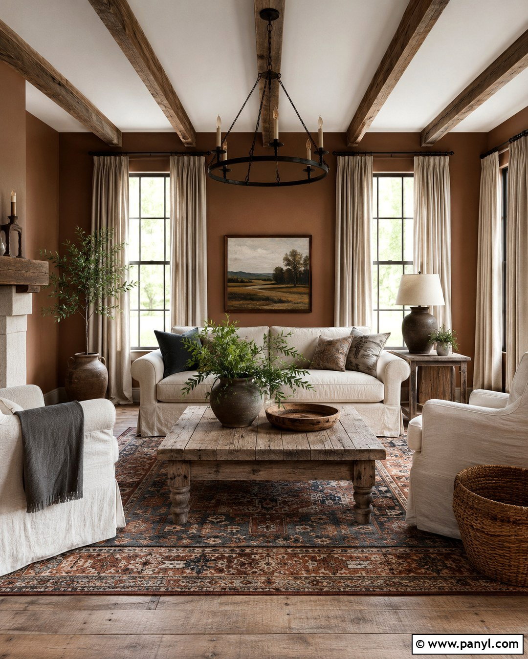 Ginger Wall With Rustic Farmhouse Decor - 20 Ginger Wall Ideas