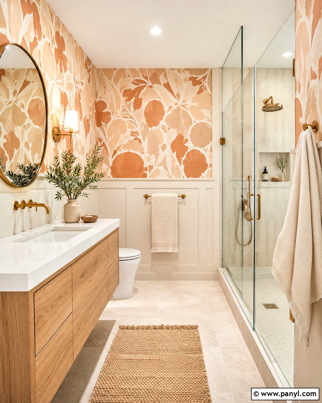 Ginger Wallpaper Bathroom - 40 Ginger Wallpaper Ideas