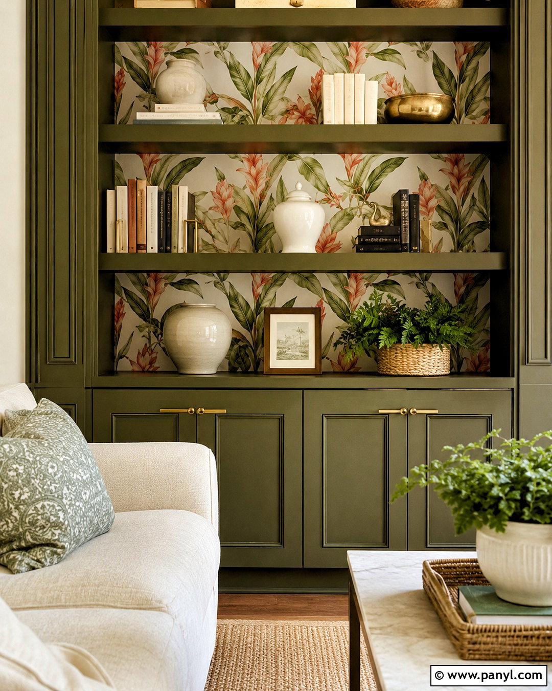 Ginger Wallpaper Behind Built Ins - 40 Ginger Wallpaper Ideas