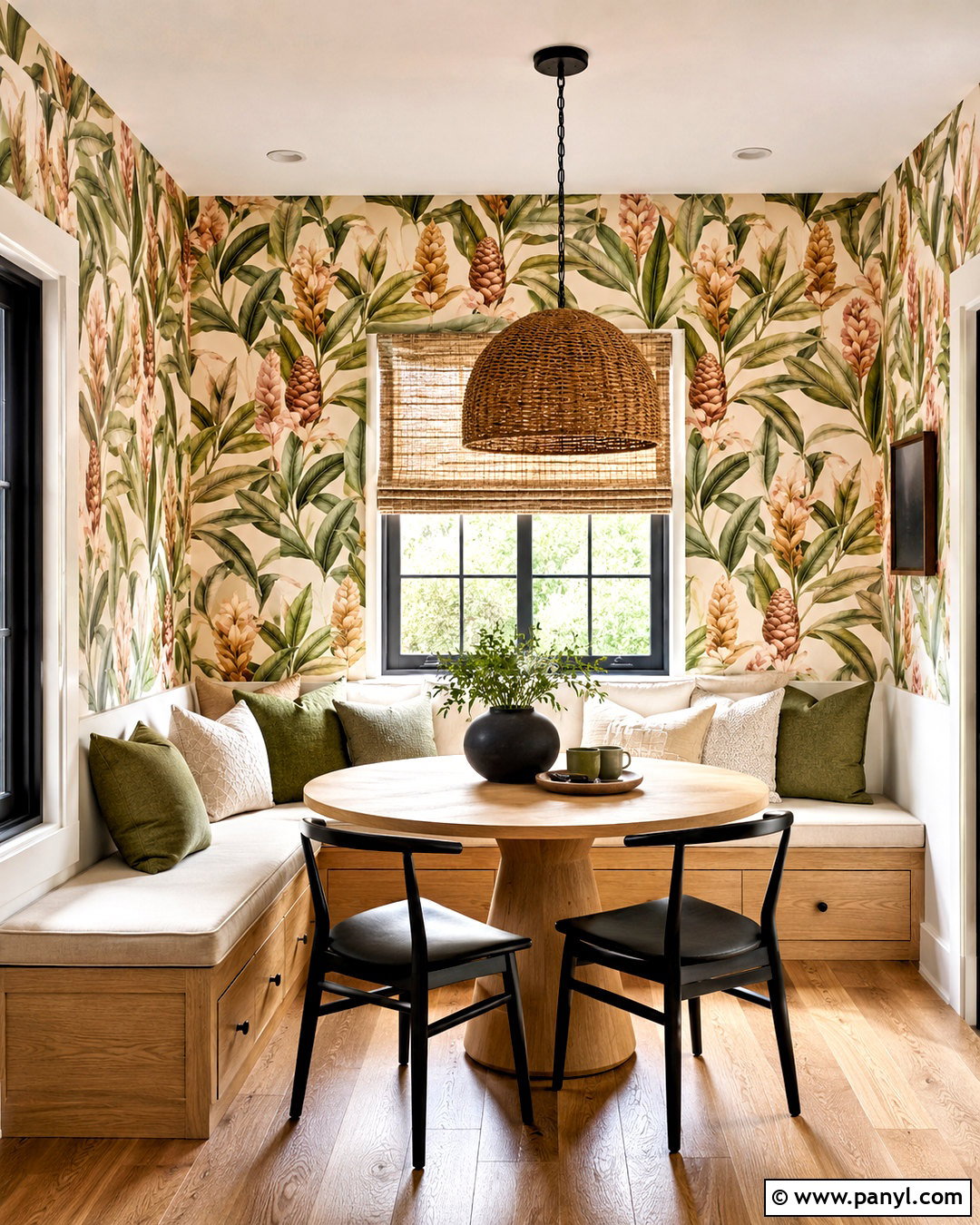 Ginger Wallpaper Breakfast Nook - 40 Ginger Wallpaper Ideas